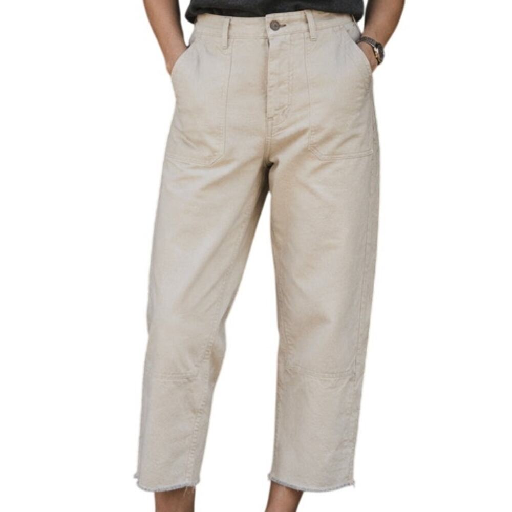 Imogene + Willie Womens Canvas Utility Pants Cropped Raw Hem Nashville USA 32